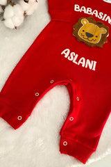 Premium Baby Boy 'Dad's Lion' Long Sleeve Romper - 1 Piece - TryAladdin