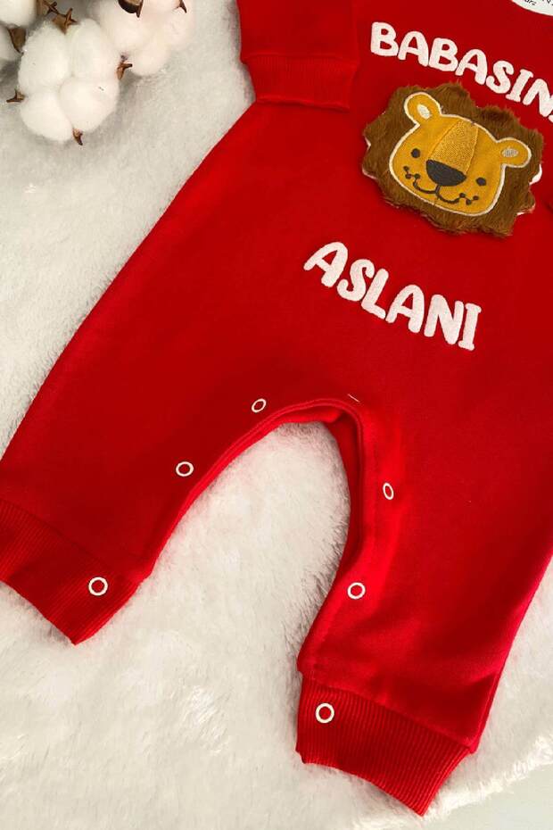 Premium Baby Boy 'Dad's Lion' Long Sleeve Romper - 1 Piece - TryAladdin