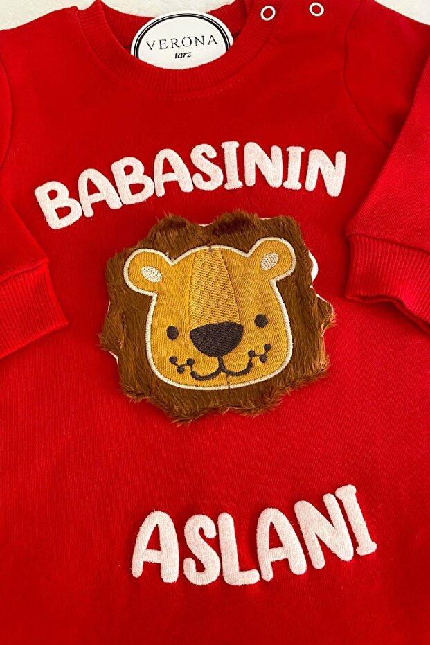 Premium Baby Boy 'Dad's Lion' Long Sleeve Romper - 1 Piece - TryAladdin