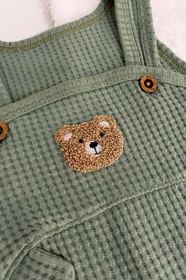 Premium Baby Boy Embroidered Bear Jumpsuit & Sock Set - 2 Piece - TryAladdin