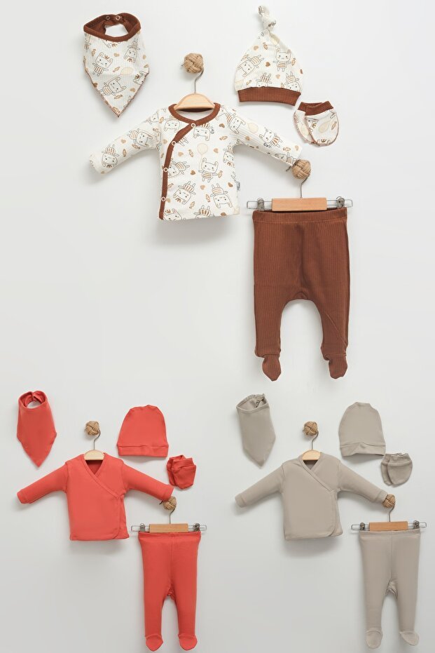 Premium Baby Boy Organic Cotton Layette Set - 5 - Piece - 450g - TryAladdin
