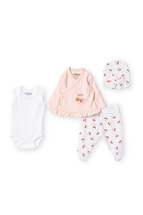 Premium Baby Girl Cherry Print Premature Outfit Set - 300g - TryAladdin