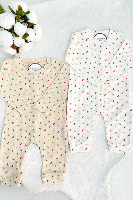 Premium Baby Girl Floral Romper Set - 2 - Piece - TryAladdin