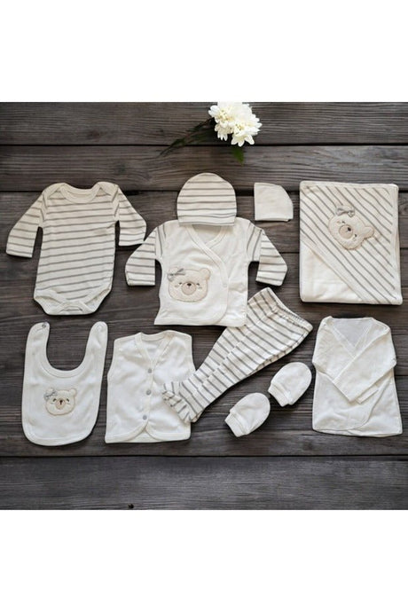 Premium Bear Embroidered 100% Cotton Newborn 10 - Piece Coming Home Set - TryAladdin