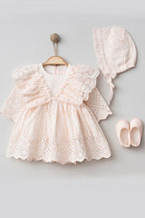 Premium Begonia Embroidered Newborn Luxury Dress Set - Hospital & Mevlut Collection - TryAladdin