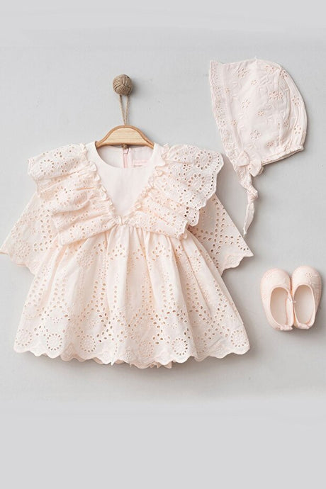 Premium Begonia Embroidered Newborn Luxury Dress Set - Hospital & Mevlut Collection - TryAladdin