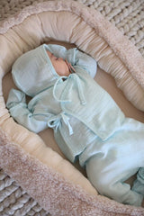 Premium Blue Cotton Muslin Newborn Hospital Exit Set - Newborn Size - TryAladdin