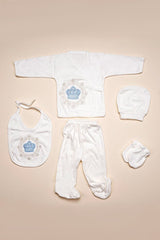 Premium Blue Crown Newborn Boy 5 - Piece Layette Set - Newborn Size - TryAladdin