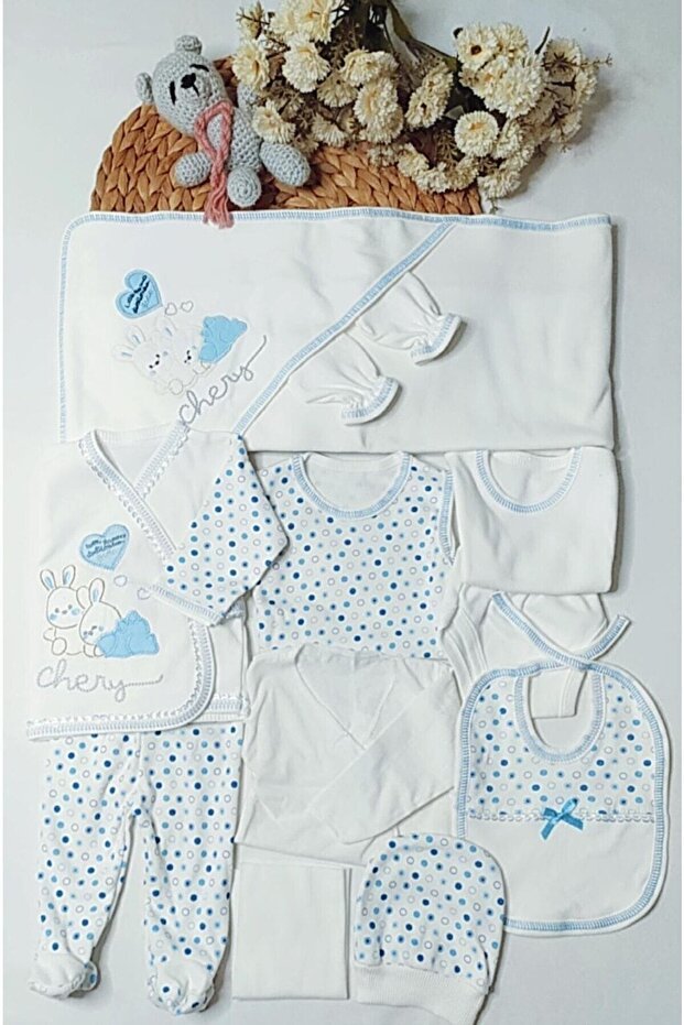 Premium Blue Newborn 10 - Piece Layette Set - TryAladdin
