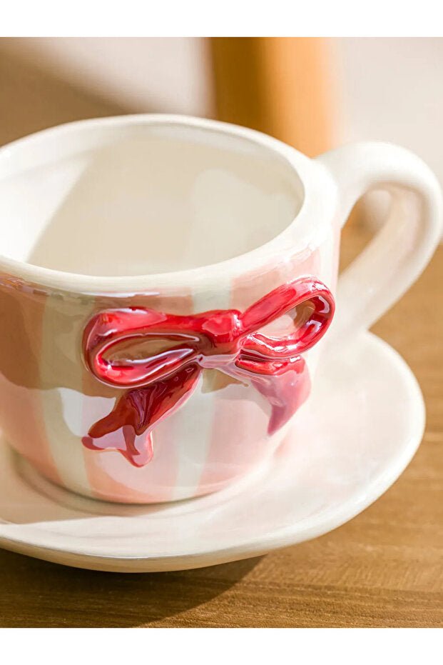 Premium Ceramic Coffee Mug with Mixed Bow Print - 200ml - TryAladdin