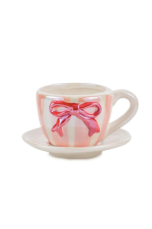 Premium Ceramic Coffee Mug with Mixed Bow Print - 200ml - TryAladdin