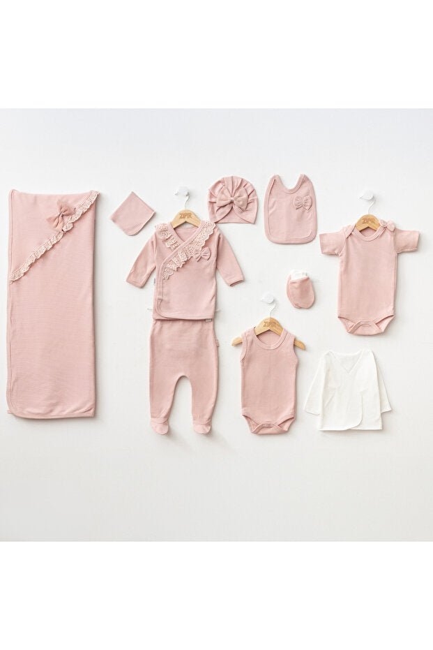 Premium Certified Newborn Girl 10 - Piece Pistachio Bodysuit Gift Set - TryAladdin
