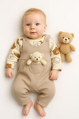 Premium Cotton Baby Boy Bear Print 2 - Piece Outfit Set - Newborn - TryAladdin