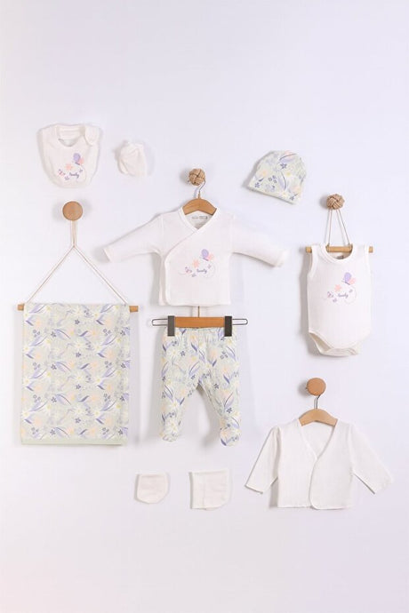 Premium Cotton Floral Newborn Girl Hospital Outfit Set - 10 - Piece - TryAladdin