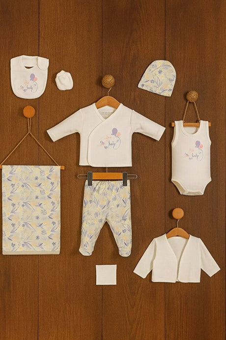 Premium Cotton Floral Newborn Girl Hospital Outfit Set - 10 - Piece - TryAladdin