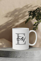 Premium Customizable Initial 'E' Ceramic Mug - Gizeo Concept - 1 Each - TryAladdin