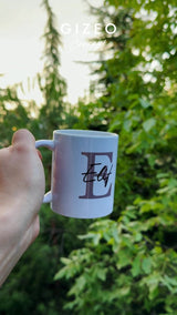 Premium Customizable Initial 'E' Ceramic Mug - Gizeo Concept - 1 Each - TryAladdin