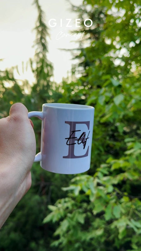 Premium Customizable Initial 'E' Ceramic Mug - Gizeo Concept - 1 Each - TryAladdin