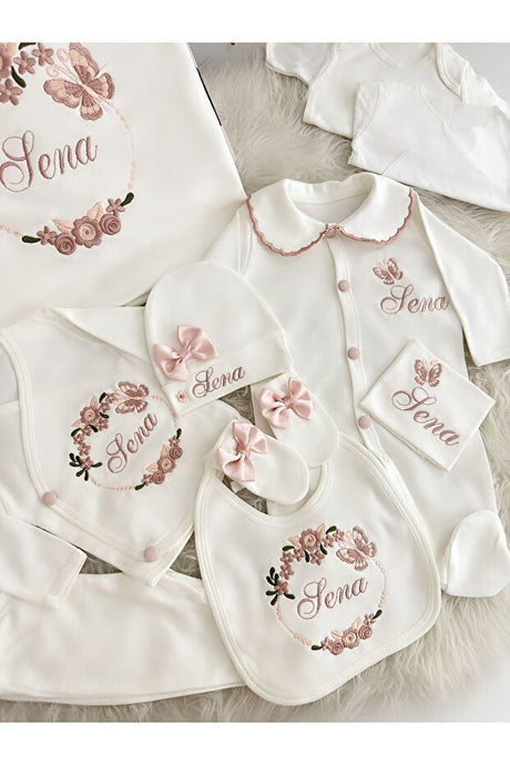Premium Embroidered Baby Girl Hospital Exit Set - TryAladdin