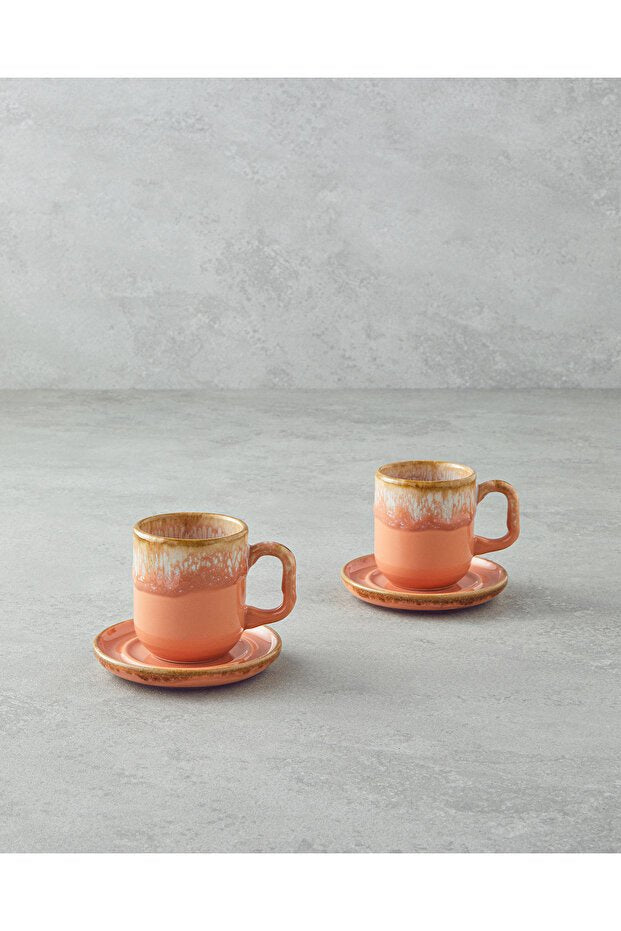 Premium English Home Alicent Ceramic Double Coffee Cup Set - 150ml, 4 - Piece - TryAladdin