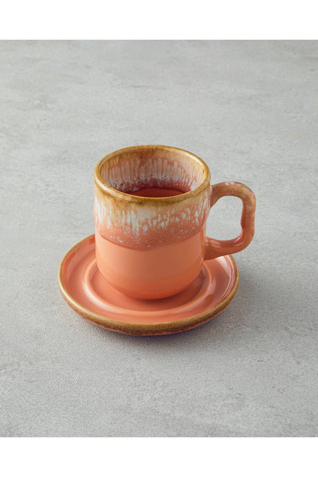 Premium English Home Alicent Ceramic Double Coffee Cup Set - 150ml, 4 - Piece - TryAladdin