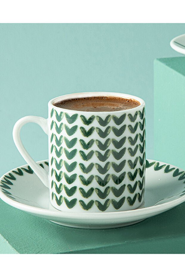 Premium English Home Leno Green Porcelain Coffee Set - 4 Piece - TryAladdin