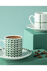 Premium English Home Leno Green Porcelain Coffee Set - 4 Piece - TryAladdin