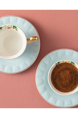 Premium English Home New Bone China Coffee Cup Set - Light Blue - 4 Piece - TryAladdin