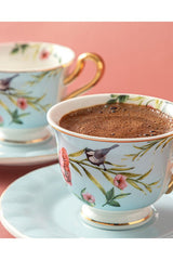 Premium English Home New Bone China Coffee Cup Set - Light Blue - 4 Piece - TryAladdin