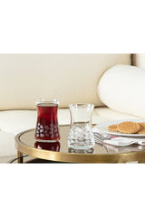 Premium Esperanza White Leaves Tea Glass Set - 6 - Piece - TryAladdin