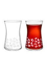 Premium Esperanza White Leaves Tea Glass Set - 6 - Piece - TryAladdin