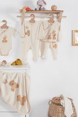 Premium Fluffy Bear Unisex 10 - Piece Organic Cotton Newborn Layette Set - TryAladdin