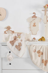 Premium Fluffy Bear Unisex 10 - Piece Organic Cotton Newborn Layette Set - TryAladdin