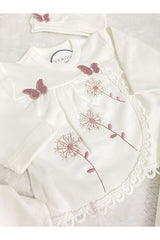 Premium Girls Organic Butterfly Embroidered 5 - Piece Newborn Clothing Set - 0 - 3 Months - TryAladdin