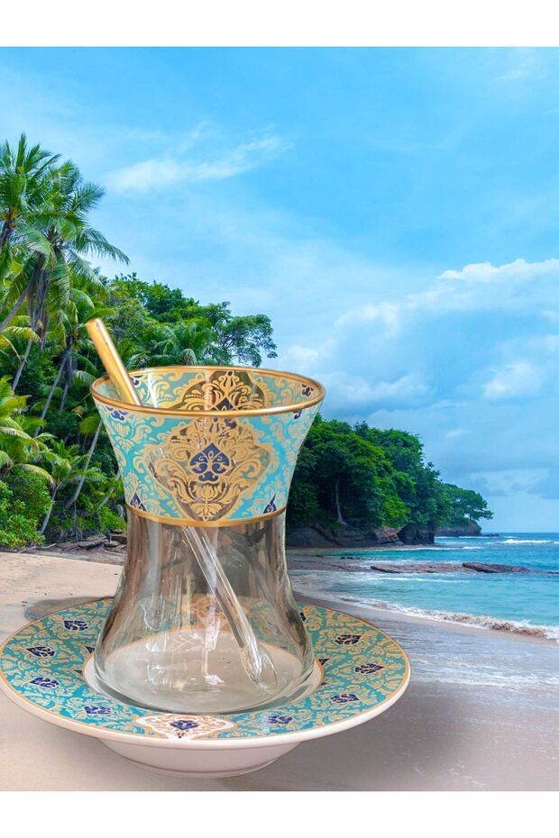 Premium Gold Patterned Turkish Tea & Coffee Set - 6 - Piece Set - TryAladdin