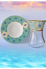 Premium Gold Patterned Turkish Tea & Coffee Set - 6 - Piece Set - TryAladdin