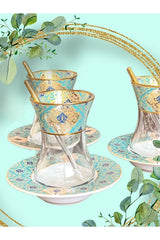 Premium Gold Patterned Turkish Tea & Coffee Set - 6 - Piece Set - TryAladdin