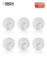Premium Gold Rim Porcelain Turkish Coffee Cup Set - Set of 6 - TryAladdin