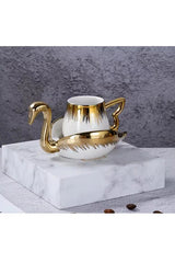 Premium Gold Swan Turkish Coffee Cup Set - Elegant Design - TryAladdin