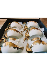 Premium Gold Swan Turkish Coffee Cup Set - Elegant Design - TryAladdin