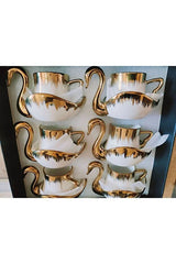 Premium Gold Swan Turkish Coffee Cup Set - Elegant Design - TryAladdin
