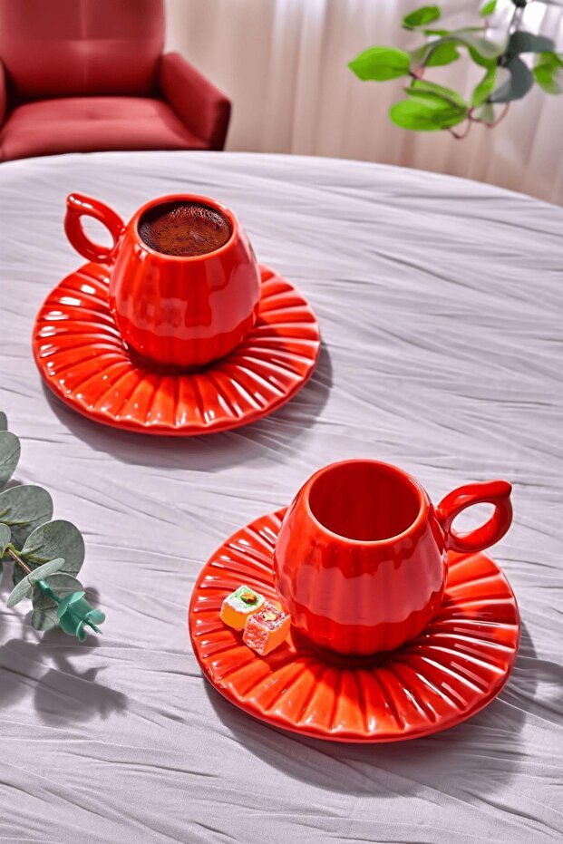 Premium Gourd Design Turkish Coffee Cup Set for Two - 4 - Piece Set - TryAladdin