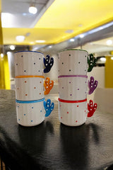 Premium Handmade Ceramic Cactus Coffee Tea Cups - Set of 6, 150ml Capacity - TryAladdin