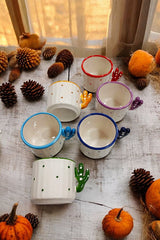 Premium Handmade Ceramic Cactus Coffee Tea Cups - Set of 6, 150ml Capacity - TryAladdin