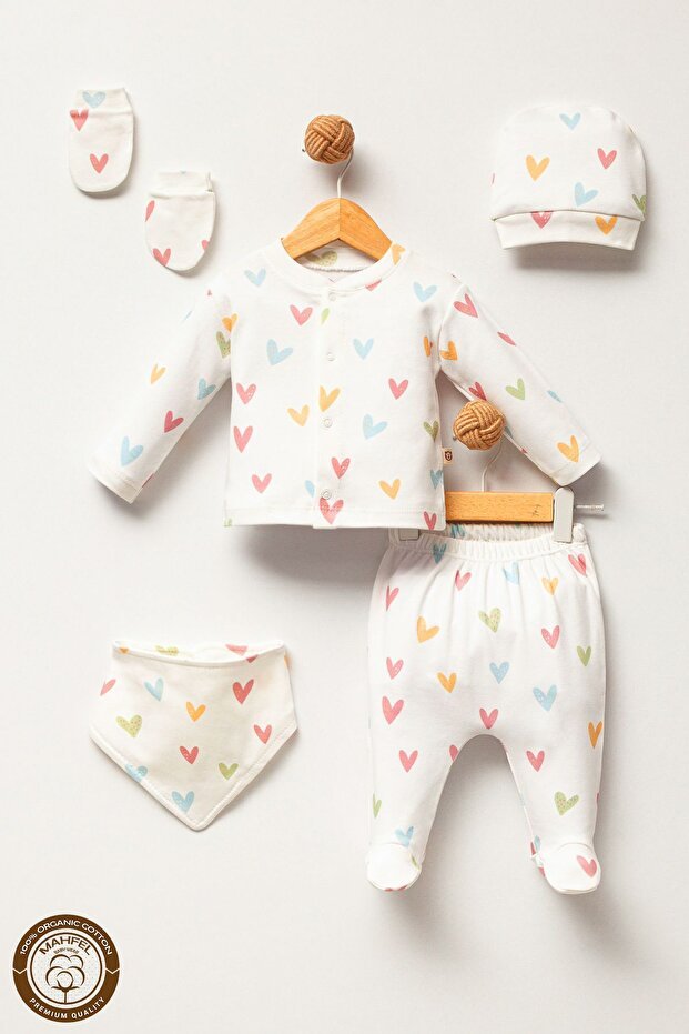 Premium Heart Pattern Newborn Baby Hospital Departure Set - TryAladdin