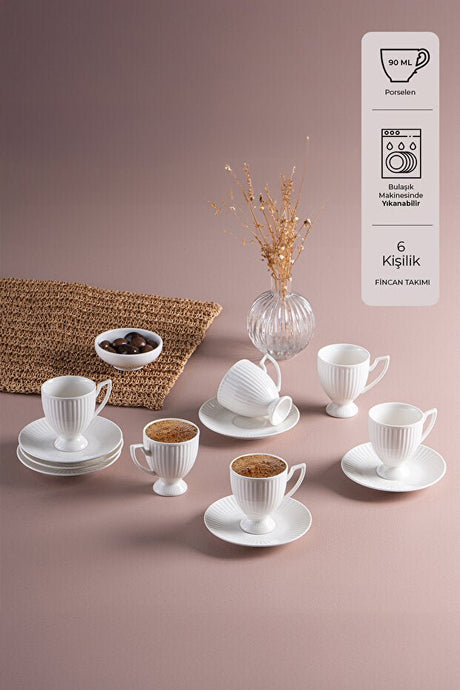 Premium Istanbul Porcelain Mahir Turkish Coffee Cup Set - 90ml - TryAladdin