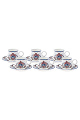 Premium Karaca Hattat Traditional Turkish Coffee Cup Set - 6 Person / 90ml - TryAladdin