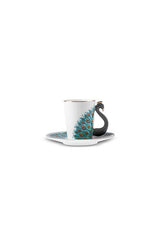 Premium Karaca Peacock Turkish Coffee Cup Set - 2 Cups 90ml - TryAladdin