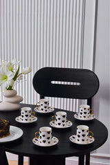 Premium Karaca Perry Heart Turkish Coffee Cup Set - 6 Person, 90ml - TryAladdin