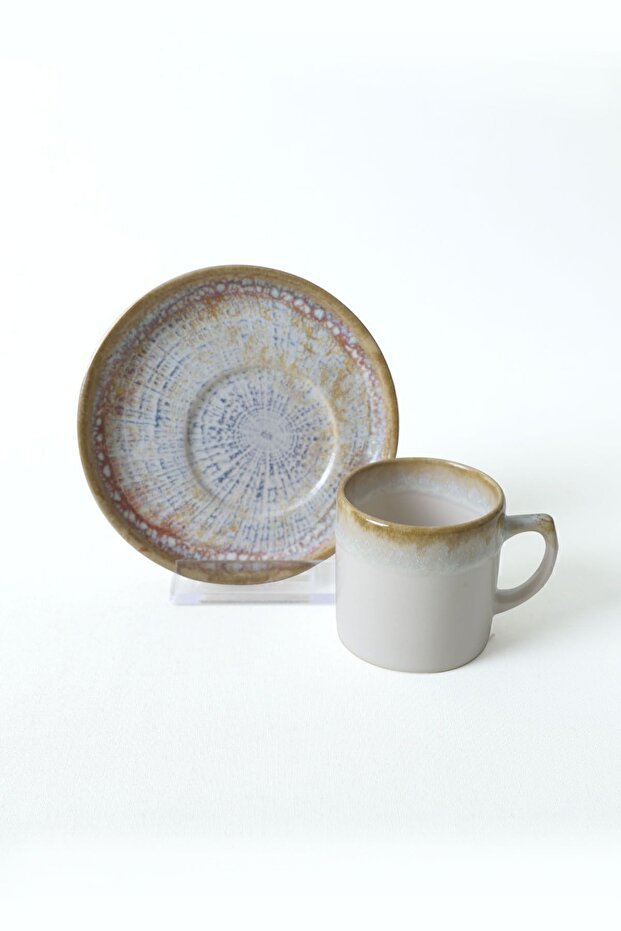 Premium Keramika Hydra Nordic 12 - Piece 6 - Person Ceramic Coffee Set - TryAladdin